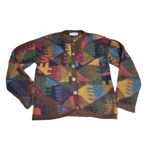 Caamano Limited Edition Womens 100% Alpaca Sweater Cardigan Hand Knit Size Small